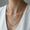 Wholesale Ins Style 18K Goldplated Titanium Steel Heartshaped And Letternumbertext Pattern Threelayer Splicing Necklace For Women