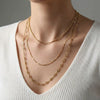 Wholesale Ins Style 18K Goldplated Titanium Steel Heartshaped And Letternumbertext Pattern Threelayer Splicing Necklace For Women