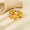 Wholesale Ins Style Leafshaped Stainless Steel 18K Gold Electroplated Bracelet Jewelry For Women