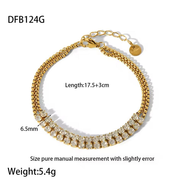 Wholesale Ins Style Light Luxury Geometric Stainless Steel 18K Gold Plated Butterfly Flower Bracelet Jewelry For Women