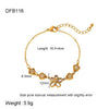 Wholesale Ins Style Light Luxury Geometric Stainless Steel 18K Gold Plated Butterfly Flower Bracelet Jewelry For Women