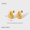 Wholesale Ins Style Light Luxury Matte Geometric Water Drop Goldplated Stainless Steel Earrings For Women