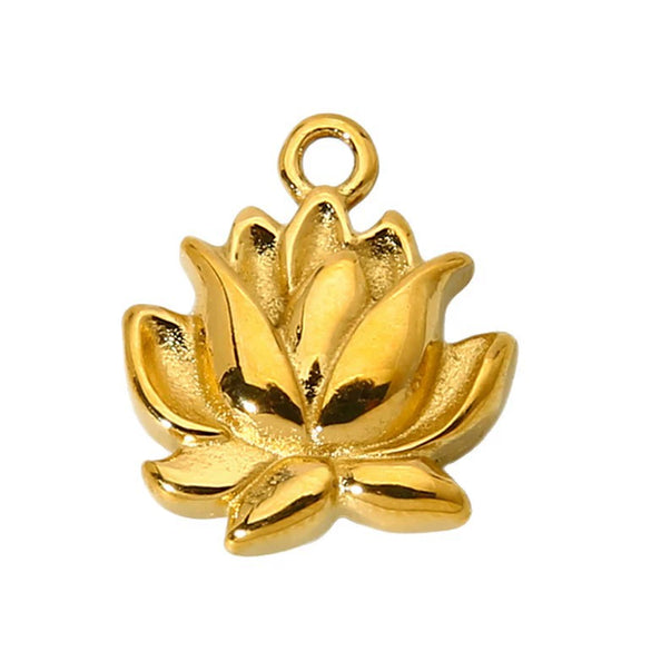 Wholesale Ins Style Lotus Heart Star Moon Pendant Gold Plated Stainless Steel Jewelry Accessories