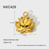 Wholesale Ins Style Lotus Heart Star Moon Pendant Gold Plated Stainless Steel Jewelry Accessories