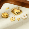 Wholesale Ins Style Lotus Heart Star Moon Pendant Gold Plated Stainless Steel Jewelry Accessories