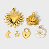 Wholesale Ins Style Lotus Heart Star Moon Pendant Gold Plated Stainless Steel Jewelry Accessories