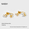 Wholesale Ins Style Minimalist Drop Shape Zircon Stainless Steel 18K Gold Plated Earrings For Women