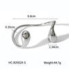 Wholesale Ins Style Minimalist Electroplated Stainless Steel Dropshaped Open Bracelet Jewelry