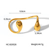 Wholesale Ins Style Minimalist Electroplated Stainless Steel Dropshaped Open Bracelet Jewelry