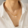 Wholesale Ins Style Minimalist Geometric Stainless Steel Electroplated Ochain Pendant Necklace For Women