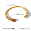Wholesale Ins Style Minimalist Open Bracelet Electroplated Titanium Steel And Stainless Steel Inlaid With Pearls Hand Jewelry