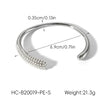 Wholesale Ins Style Minimalist Open Bracelet Electroplated Titanium Steel And Stainless Steel Inlaid With Pearls Hand Jewelry