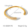Wholesale Ins Style Minimalist Open Bracelet Electroplated Titanium Steel And Stainless Steel Inlaid With Pearls Hand Jewelry