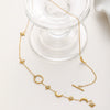 Wholesale Ins Style Minimalist Star Shape Diamondencrusted Pendant Ot Clasp Stainless Steel Necklace With Vacuum Real Gold Plating For Women