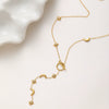 Wholesale Ins Style Minimalist Star Shape Diamondencrusted Pendant Ot Clasp Stainless Steel Necklace With Vacuum Real Gold Plating For Women