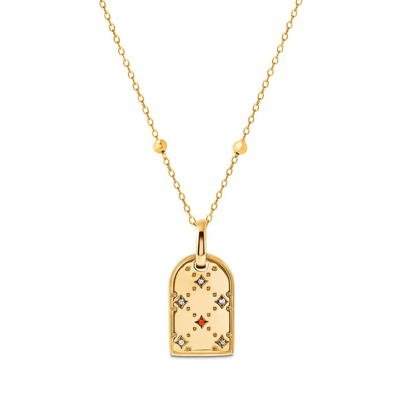 Wholesale Ins Style Minimalist Starry Sky Birthstone Copper Pendant Electroplated Jewelry Accessories