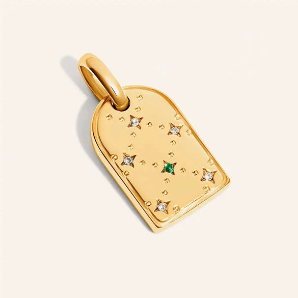 Wholesale Ins Style Minimalist Starry Sky Birthstone Copper Pendant Electroplated Jewelry Accessories