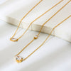 Wholesale Ins Style Minimalist Teardrop Zircon Stainless Steel 18K Gold Plated Pendant Necklace For Women