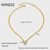 Wholesale Ins Style Minimalist Water Drop Geometric Zircon Stainless Steel Pendant Necklace For Women 18K Gold Plated