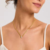 Wholesale Ins Style Minimalist Water Drop Geometric Zircon Stainless Steel Pendant Necklace For Women 18K Gold Plated