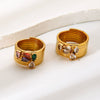 Wholesale Ins Style Minimalist Zircon Stainless Steel 18K Gold Plated Drop Shape Ring For Women