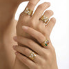 Wholesale Ins Style Minimalist Zircon Stainless Steel 18K Gold Plated Drop Shape Ring For Women