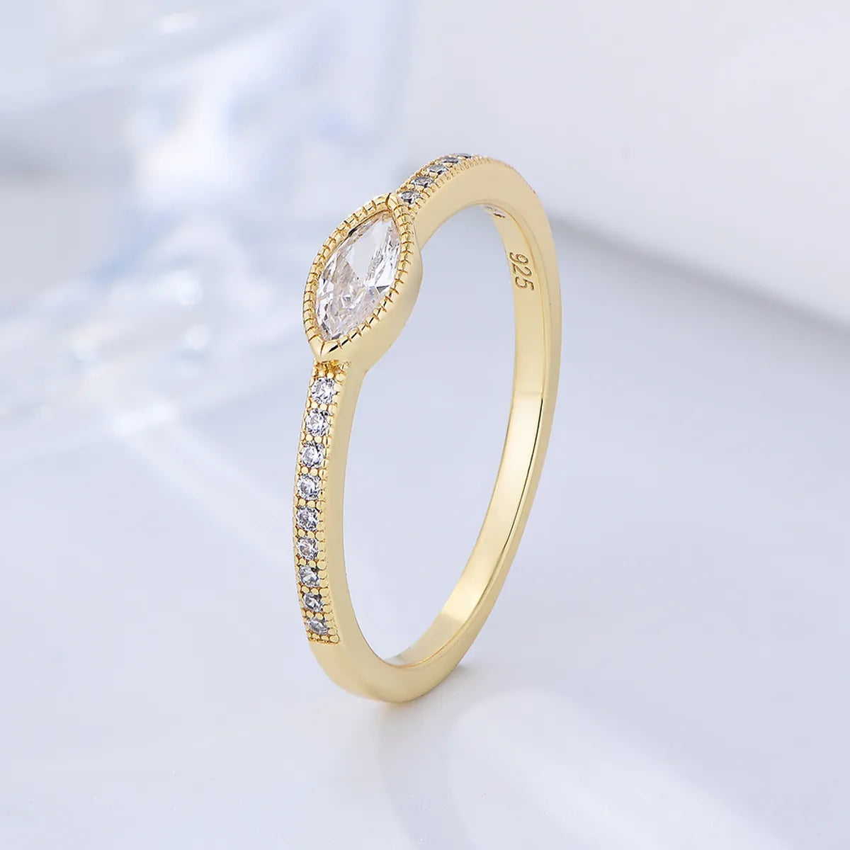 Wholesale Ins Style Modern Style Korean Style Oval Sterling Silver Zircon Rings