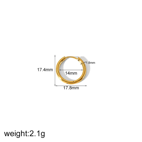 Wholesale Ins Style Personality Ear Buckle Titanium Steel 18K Gold Plated Earrings Jewelry With Electroplating