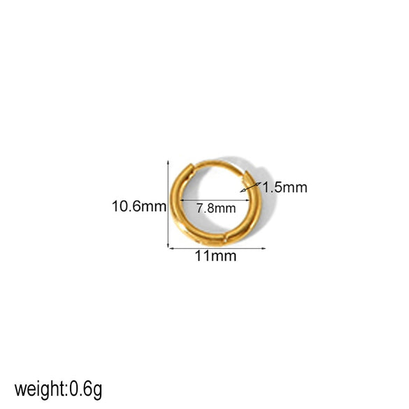 Wholesale Ins Style Personality Ear Buckle Titanium Steel 18K Gold Plated Earrings Jewelry With Electroplating