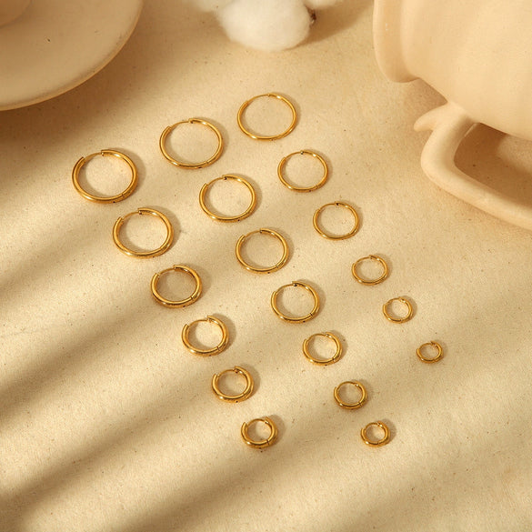 Wholesale Ins Style Personality Ear Buckle Titanium Steel 18K Gold Plated Earrings Jewelry With Electroplating