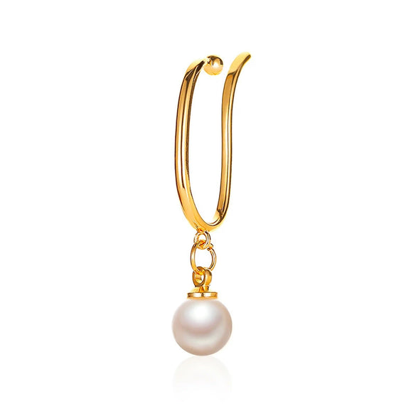 Wholesale Ins Style Retro Pearl Ear Clips And Ear Hooks For Women Geometric Alloy Electroplated Earrings