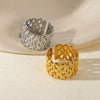 Wholesale Ins Style Simple Titanium Steel And Stainless Steel Ring 18K Goldplated Asymmetrical Geometric Jewelry For Women