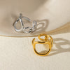 Wholesale Ins Style Simple Titanium Steel And Stainless Steel Ring 18K Goldplated Asymmetrical Geometric Jewelry For Women