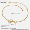 Wholesale Ins Style Stainless Steel Bow Snake Bone Chain Clavicle Necklace For Women With Vacuum Real Gold Plating