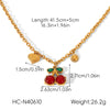 Wholesale Ins Style Stainless Steel Cherry Shaped Fruit Pattern Vacuum Electroplated In Furnace Pendant Necklace For Women