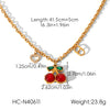 Wholesale Ins Style Stainless Steel Cherry Shaped Fruit Pattern Vacuum Electroplated In Furnace Pendant Necklace For Women