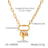 Wholesale Ins Style Stainless Steel Electroplated Jewelry Accessories With Coconut Tree Sun Fruit Geometric Lock Carabiner Cross Chain Pendant Necklace For Women