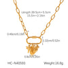 Wholesale Ins Style Stainless Steel Electroplated Jewelry Accessories With Coconut Tree Sun Fruit Geometric Lock Carabiner Cross Chain Pendant Necklace For Women