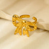 Wholesale Ins Style Stainless Steel Electroplated Open Bowknot Ring Jewelry For Women