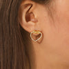 Wholesale Ins Style Stainless Steel Heart And Geometric Diamond Earrings For Women