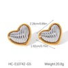 Wholesale Ins Style Stainless Steel Heart And Geometric Diamond Earrings For Women