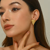 Wholesale Ins Style Stainless Steel Stamped Leaf And Heart Earrings For Women