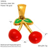 Wholesale Ins Style Titanium Steel Fruit Pattern Dripping Oil Pendant Necklace For Women