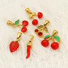 Wholesale Ins Style Titanium Steel Fruit Pattern Dripping Oil Pendant Necklace For Women