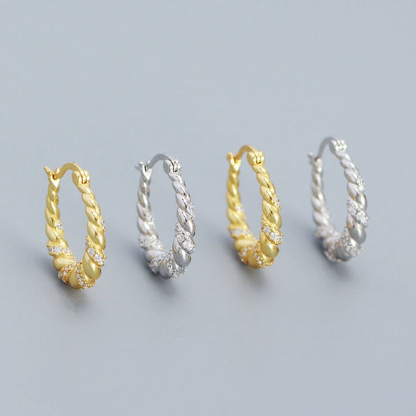 Wholesale Ins Style Ushaped S925 Silver Electroplated Micro Inlay Women's Earrings