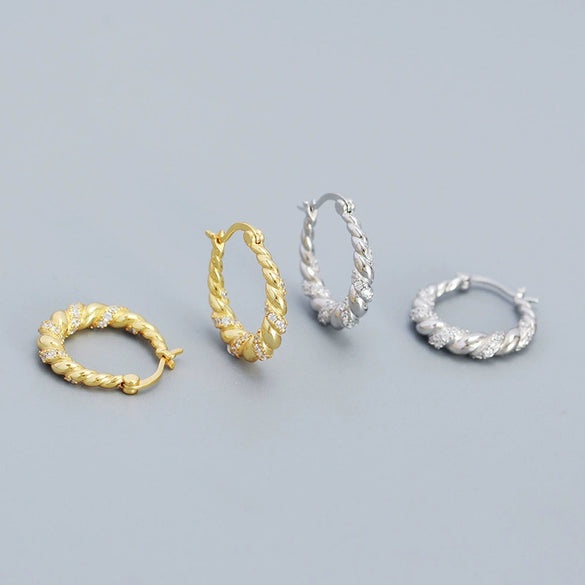 Wholesale Ins Style Ushaped S925 Silver Electroplated Micro Inlay Women's Earrings