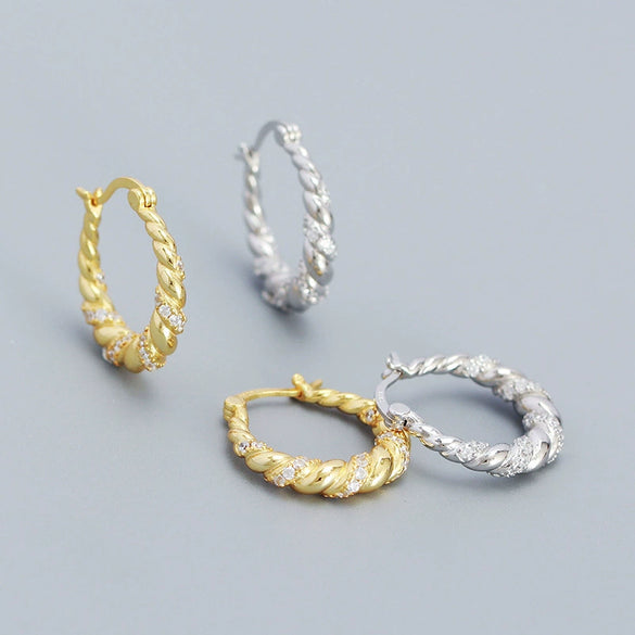 Wholesale Ins Style Ushaped S925 Silver Electroplated Micro Inlay Women's Earrings