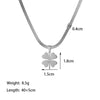Wholesale Ins Style Women's Jewelry Titanium Steel Necklace With Clover Pendant And Plants And Flowers Pattern Electroplated Design