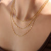 Wholesale Ins Style Women's 18K Goldplated Geometric Stainless Steel Threelayer Stacked Lip Necklace
