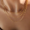 Wholesale Ins Style Women's 18K Goldplated Geometric Stainless Steel Threelayer Stacked Lip Necklace
